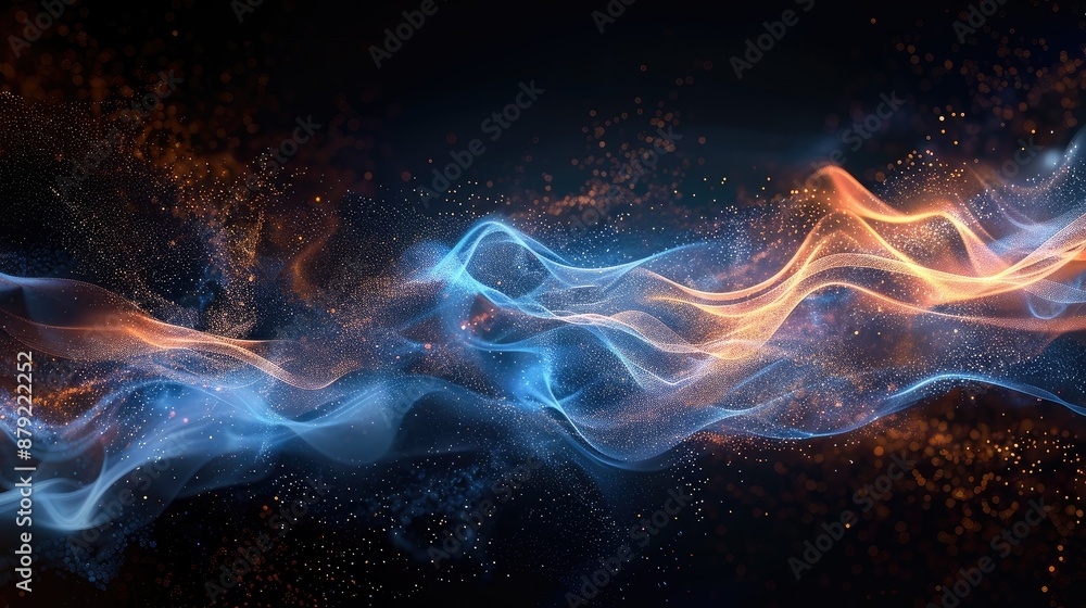 Poster Abstract light flow representing technological evolution