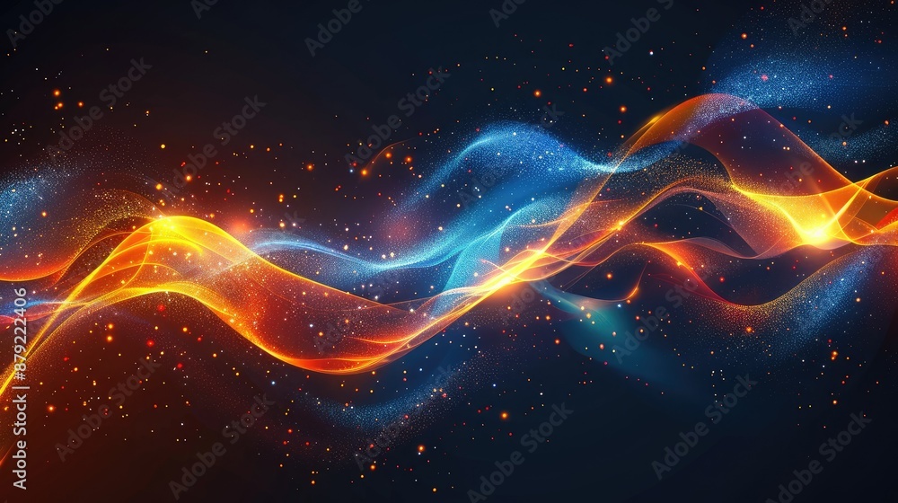 Poster abstract light flow representing technological evolution