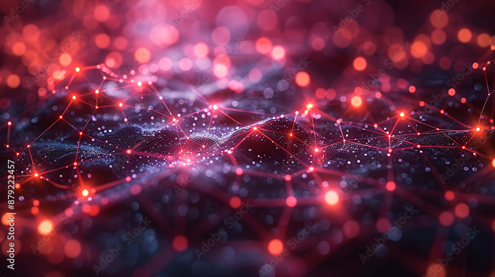Wall mural abstract network of interconnected technology