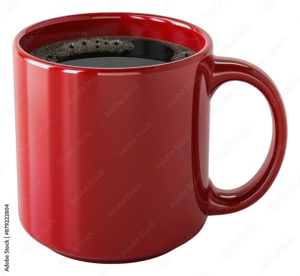 Poster png mock up mug red coffee drink cup.