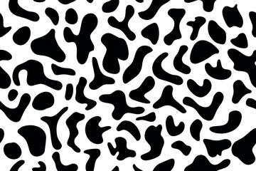 Seamless pattern of black spots of organic liquid. Abstract spots. Flat design, vector. Vector illustration
