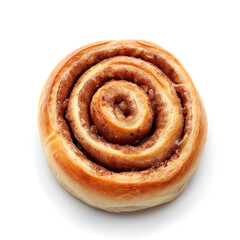 Cinnamon Roll Isolated on White Background: Delicious Pastry, Sweet Baked Good
