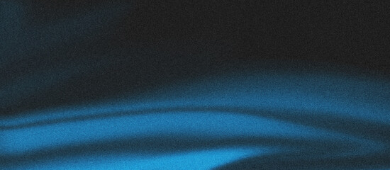 Grainy black deep blue gradient background with blazing light and noise texture effect banner in the background