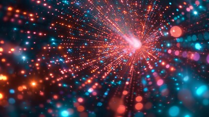 Naklejka premium Ideal for illustrating digital information exchange, networking future. Futuristic wallpaper