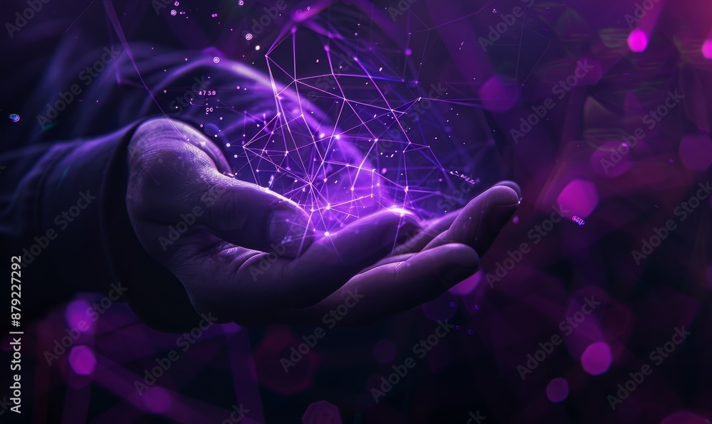 Aufkleber an image of a woman holding a hand-held global network connection. internet communication and wirele