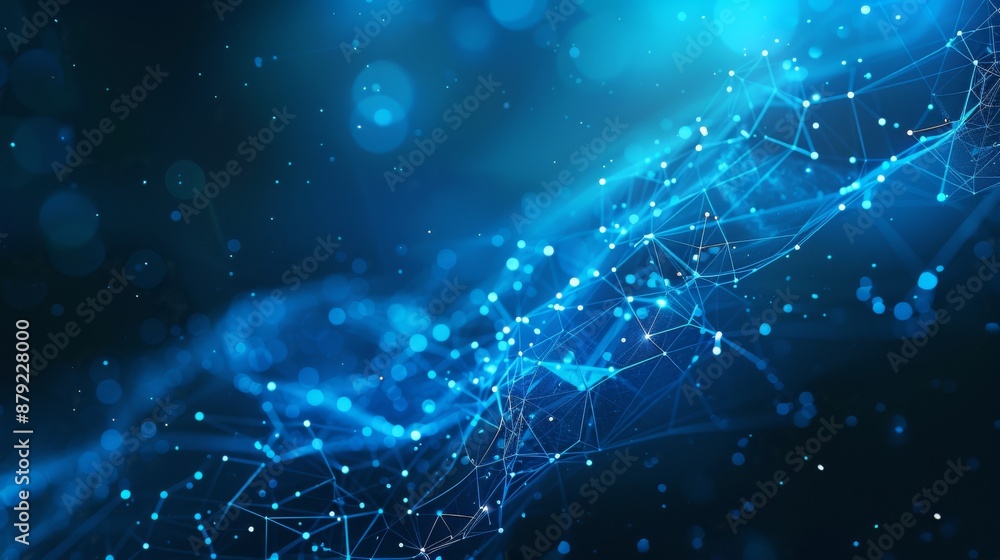 Poster concepts of cybersecurity technology and digital data protection. dark blue background, center focus