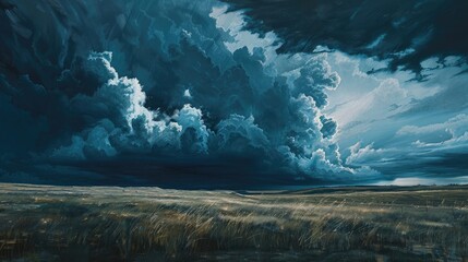 Dramatic Clouds Along a Border