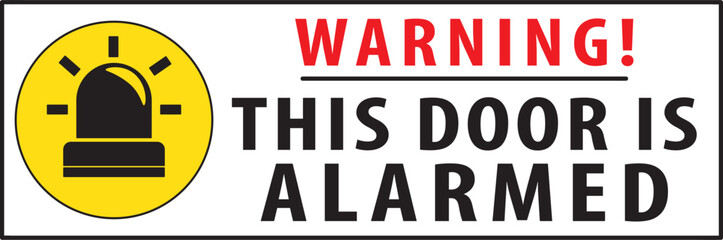 Fototapeta premium Emergency door security alarm warning sign notice vector.eps