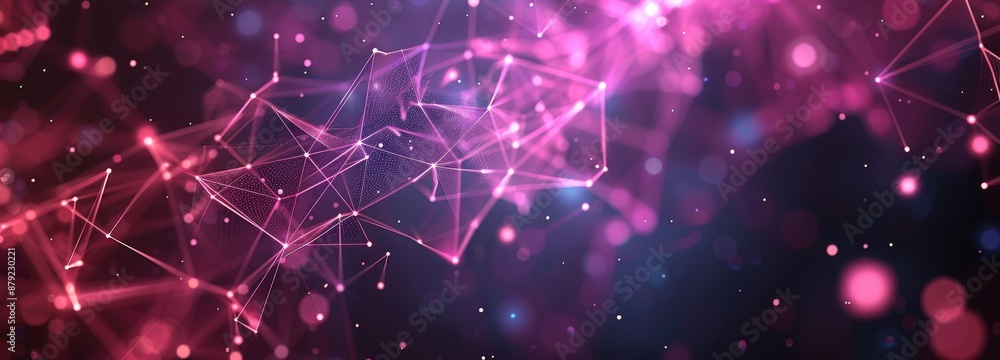 Poster the futuristic background of digital technology for a presentation design is composed of dots and li