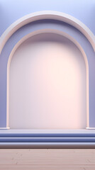 digital arched window and wooden podium e-commerce graphics poster mobile phone background