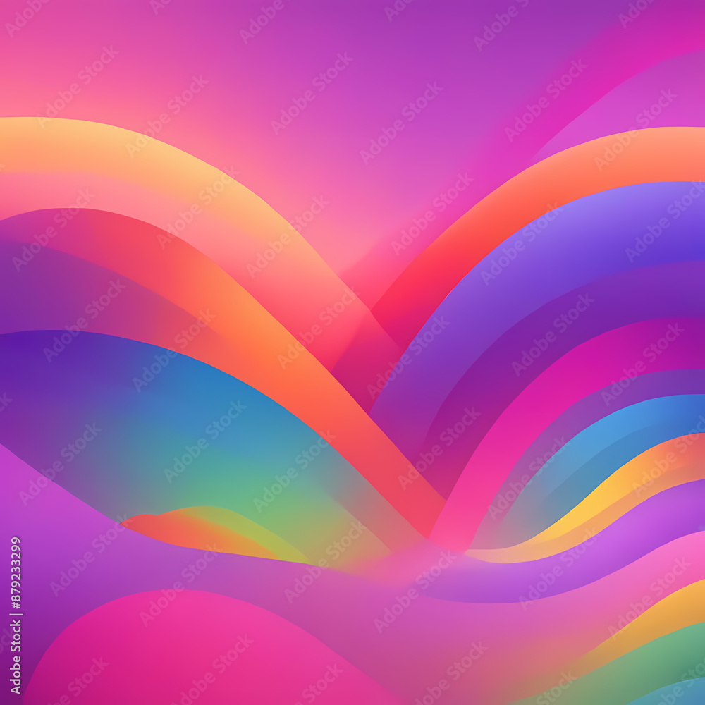 Poster vibrant warm to cool gradient: a stunning gradient blend from warm reds and oranges to cool blues an