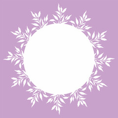 Cute kawaii aesthetic floral frame wreath for card and invitation