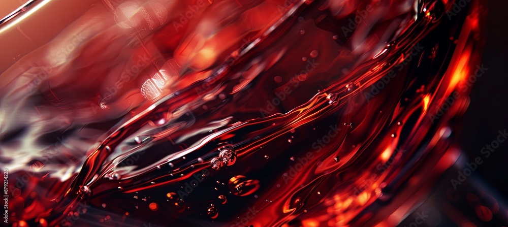 Canvas Prints Red Wine with Glinting Highlights: A close-up of a glass of red wine