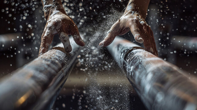 Dynamic Traces: Chalk Dust Journey on Parallel Bars