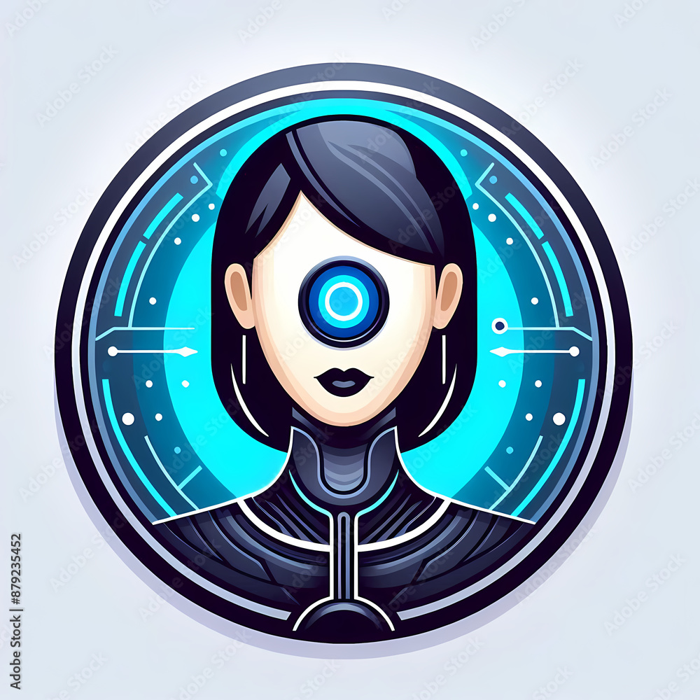 Poster vector design futuristic ai assistant device sleek minimalist appearance