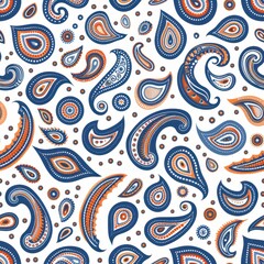 Blue And Orange Paisley Pattern