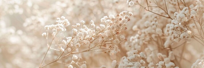 Fototapeta premium Delicate White Flowers in Soft Sunlight