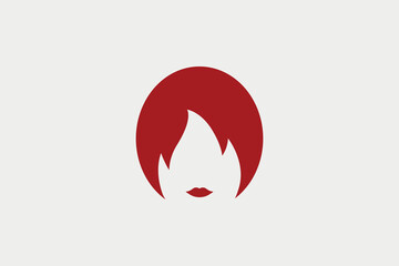 Fire Lady Logo. This logo is a combination of the fire symbol and a lady with uniqueness and simple.