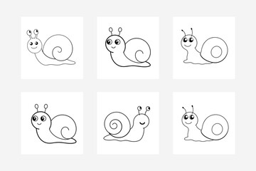 A minimalist, stylised snail illustration with smooth curves and clean lines.