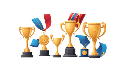 Winner Trophy on White Background