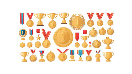 Winner Trophy on White Background