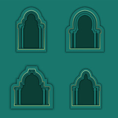 Islamic Ornamental Door Paper Architecture