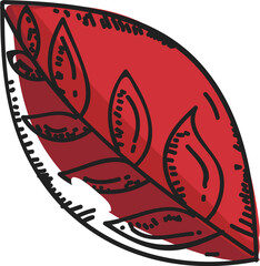 Red Leaf Fall Element of Autumn Png Vector.