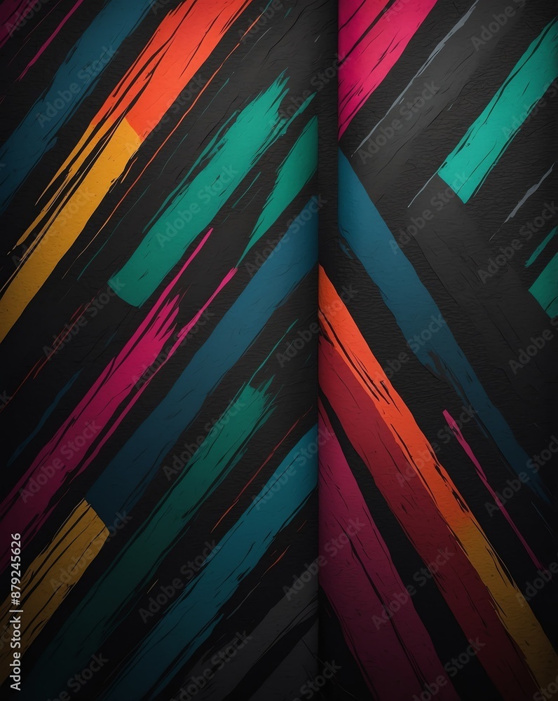 Poster colorful in black stripes color matte grainy texture gradient for copy space banner background backd