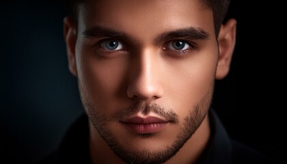 A young British man with deep black eyes