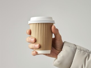 Hand mit Kaffeebecher