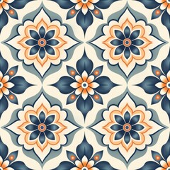 Obraz premium Vintage Floral Tile Pattern