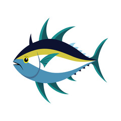tuna fish on white background