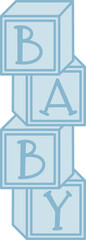 Blue Baby Stacked Baby Blocks - Graphic 