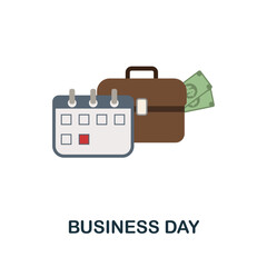 Business Day flat icon. Colored sign from stock market collection. Creative Business Day icon illustration for web design, infographics and more