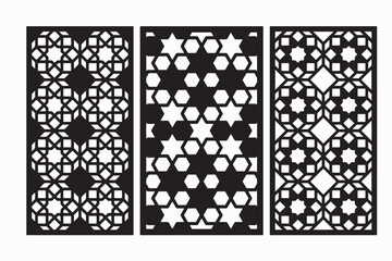 Set of black and white silhouette 2d