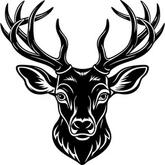 Naklejka premium deer head vector,deer, illustration, ,animal, vector, reindeer