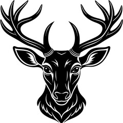 Naklejka premium deer head vector,deer, animal, vector, reindeer, mammal, cartoon, illustration