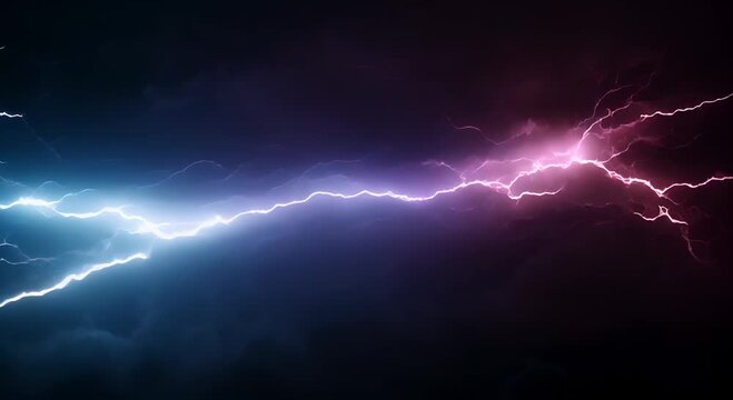lightning in the dark cloudy sky motion video background