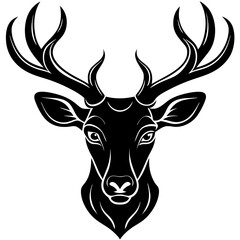 Naklejka premium deer head vector,deer, illustration, ,animal, vector, reindeer