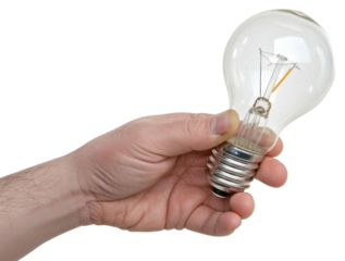 PNG Person holding light bulb lightbulb white background electricity.