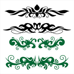 elongated floral ornament surrounded on a white background, carved ornament