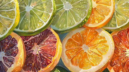 Fig, orange, and lime slices