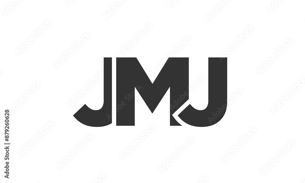 Poster jmj logo design template with strong and modern bold text. initial based vector logotype featuring s