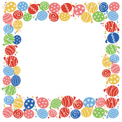 縁日にたくさんのヨーヨーすくいとメッセージ