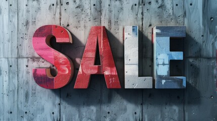 Sale banner, retro, grunge, vintage style. Eye-catching text graphic for SALE using large, textured letters