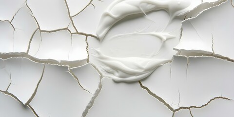 Treatment of dry skin Close-up of cracked skin with white cream. Concept Skin Health, Moisturizing, Close-up Photography, Skincare Products, Cracked Skin