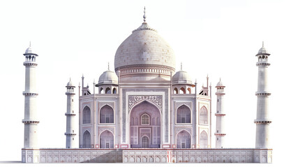 illustration of the taj mahal on white background