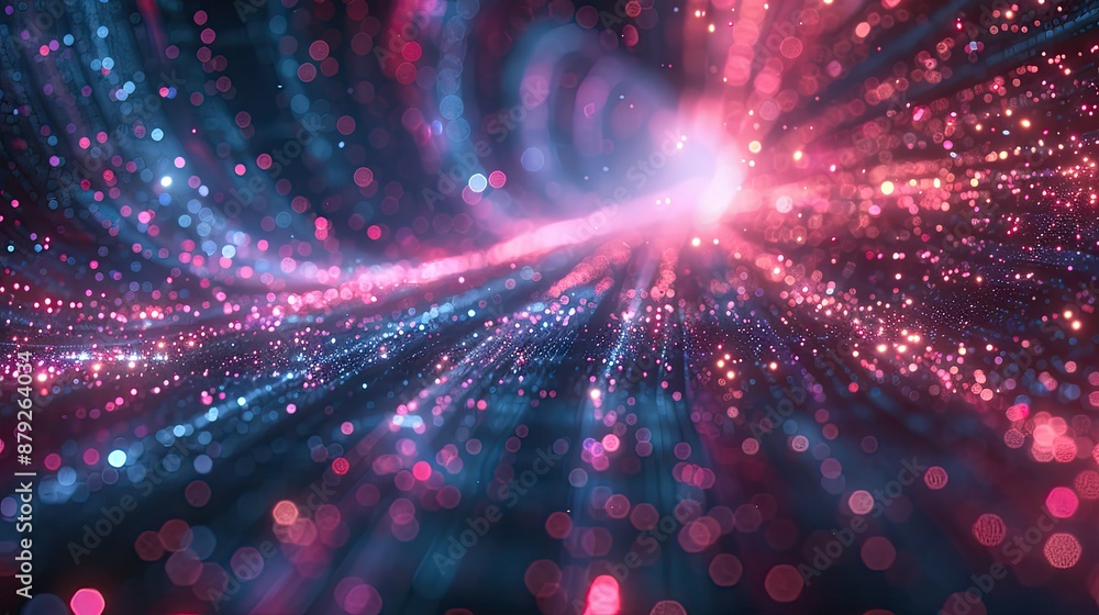 Aufkleber Abstract particle motion in a high-tech environment