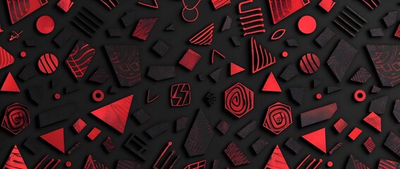 Minimalistic Geometric Doodle Print Border Design with Empty Space for Message Background