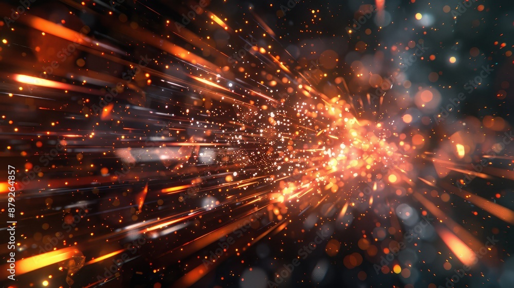 Aufkleber Abstract particle motion in a high-tech environment